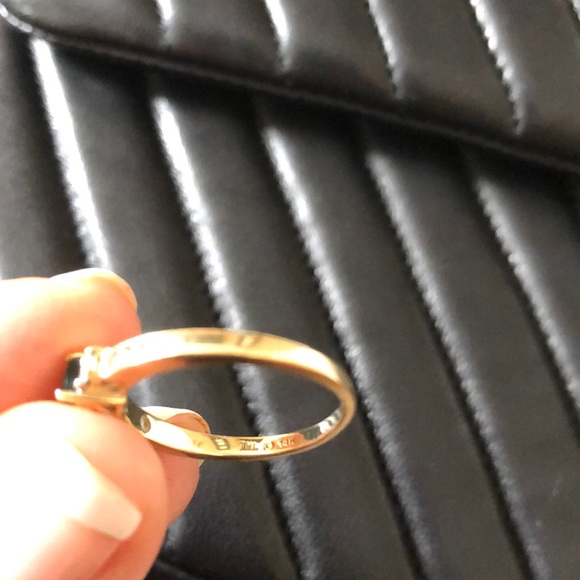 14 kt gold natural emerald and diamond ring. - Picture 14 of 16